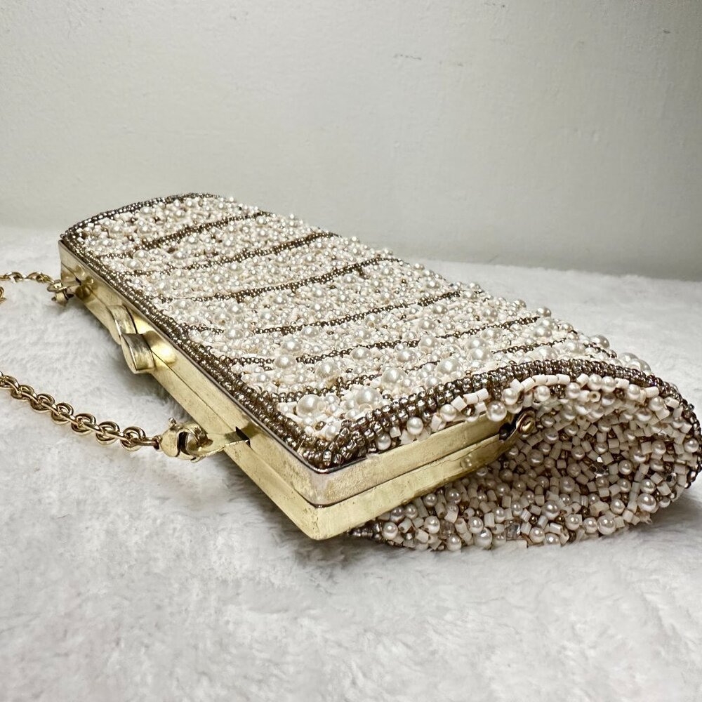 Glint Beaded Pearl & Rhinestone Purse - Evening, Formal, Wedding